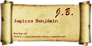 Jagicza Benjámin névjegykártya
